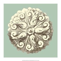 Celadon and Mocha Rosette II Fine Art Print