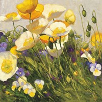 Poppies and Pansies I Fine Art Print