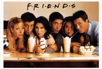 Friends (TV) Cast Drinking Milkshakes Fine Art Print