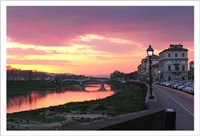 Sunset at Arno River. Fine Art Print