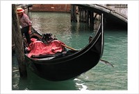 Gondola by The Bridge Fine Art Print