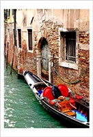 Gondola by a Brick Wall Fine Art Print
