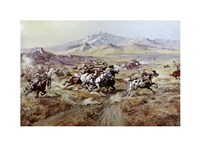 Stagecoach Attack Fine Art Print
