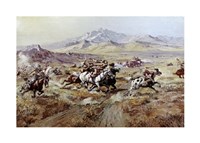 Stagecoach Attack Fine Art Print