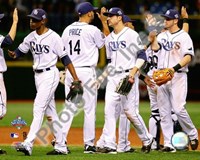 The Tampa Bay Rays Celebrate Game two of the 2008 MLB World Series Fine Art Print