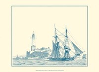 Sailing Ships in Blue I Fine Art Print