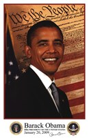 Barack Obama - Inauguration 2009 With Presidential Seals Fine Art Print