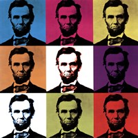 Abraham Lincoln - colored tiles Fine Art Print
