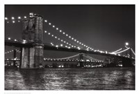 Brooklyn Bridge and Manhattan Bridge, Night Fine Art Print
