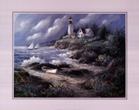 Lighthouse and Boat by George Bjorkland - 28" x 22"