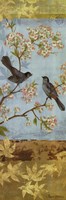 Catbirds & Blooms Panel by Pamela Gladding - 12" x 36"