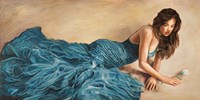 Donna in blu Fine Art Print