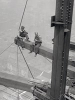 Workers Sitting on Steel Beam Fine Art Print
