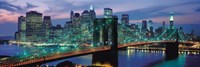 Brooklyn Bridge and Skyline at Night Fine Art Print