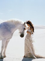 Young Woman with Horse Fine Art Print