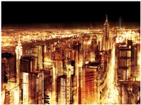 Manhattan Panoramic Nocturne (detail) Fine Art Print