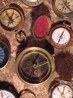 Antique Compass Collage Fine Art Print