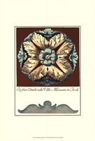 Aqua & Brown Rosette II Fine Art Print