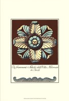 Aqua & Brown Rosette III Fine Art Print