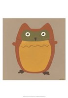 Earth-Tone Owls I Fine Art Print