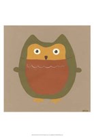 Earth-Tone Owls II Fine Art Print