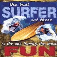 Fun- Surfing Framed Print