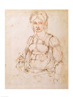 W.41 Sketch of a seated woman Fine Art Print