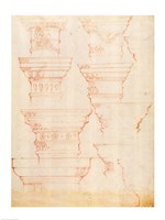 W.18v Study of column capitals Fine Art Print