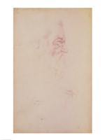 Sketch of a male head and two legs Fine Art Print