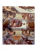 Sistine Chapel Ceiling (1508-12): The Separation of the Waters from the Earth, 1511-12 Fine Art Print