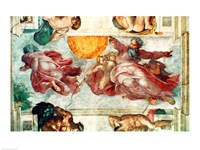 Sistine Chapel Ceiling: Creation of the Sun and Moon-12, 1508 by Michelangelo Buonarroti, 1508 - various sizes