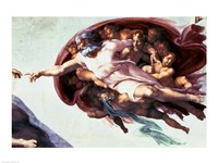Sistine Chapel Ceiling: Creation of Adam, 1510 (detail) Fine Art Print