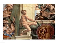 Sistine Chapel Ceiling (1508-12) detail of one of the ignudi by Michelangelo Buonarroti - various sizes