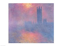 The Houses of Parliament, London, with the sun breaking through the fog, 1904 Framed Print