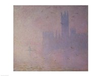 Seagulls over the Houses of Parliament, 1904 Fine Art Print