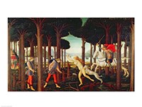 The Story of Nastagio degli Onesti: Nastagio's Vision of the Ghostly Pursuit in the Forest, 1483 or 1487 Fine Art Print