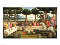 The Story of Nastagio degli Onesti: Nastagio Arranges a Feast at which the Ghosts Reappear, 1483-87 Fine Art Print