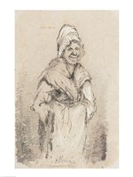 Old Woman from Normandy full face Fine Art Print