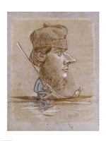 A Hunter and his Dog on a Boat, c.1858-59 Fine Art Print