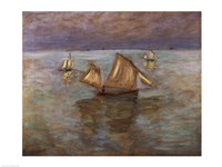 Fishing Boats at Pourville, 1882 Fine Art Print