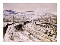 Train in the Snow at Argenteuil Fine Art Print