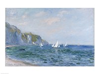 Cliffs and Sailboats at Pourville Fine Art Print