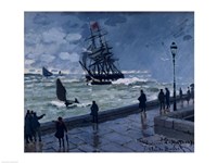 The Jetty at Le Havre, Bad Weather, 1870 Fine Art Print
