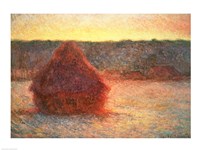 Haystacks at Sunset, Frosty Weather, 1891 Fine Art Print