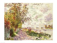 The Riverbank at Gennevilliers, c.1875 Fine Art Print