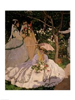 Women in the Garden, detail of a Seated Woman with a Parasol, 1867 Fine Art Print