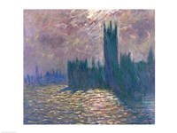 Parliament, Reflections on the Thames, 1905 Fine Art Print