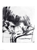 Sick woman in a bed Fine Art Print