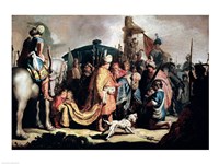 David Offering the Head of Goliath to King Saul Fine Art Print