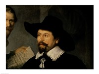 The Anatomy Lesson of Dr. Nicolaes Tulp, 1632 (man in hat detail) Fine Art Print